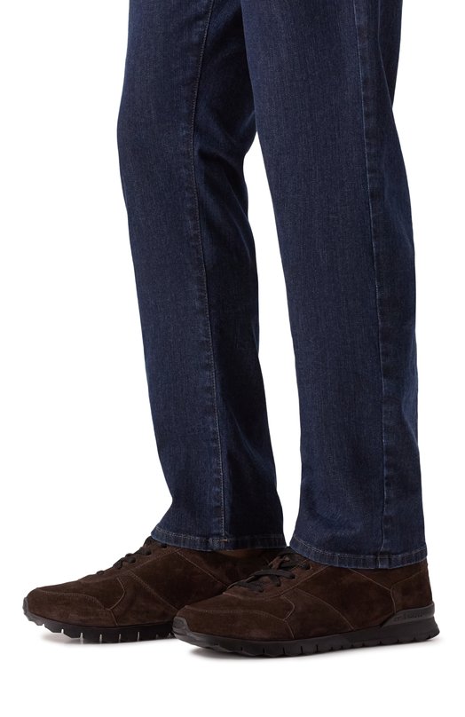 Замшевые кроссовки Kiton USSA114N0010804 Коричневый  USSA114N0010804 Фото 3