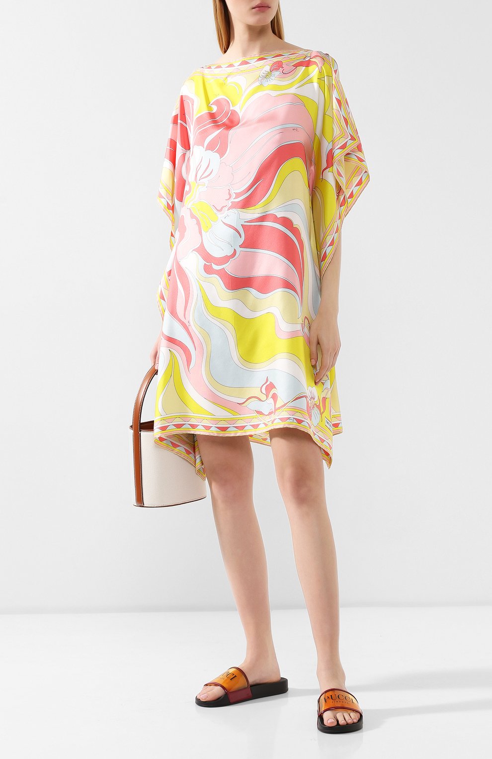 Шелковая туника EMILIO PUCCI разноцветного цвета по цене 92700 руб., арт. 9RWL97/9R823, фото 2 Шелковая туника EMILIO PUCCI, арт. 9RWL97/9R823, фото 2