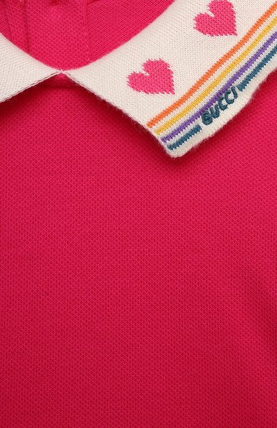 Хлопковое платье GUCCI фуксия цвета по цене 33650 руб., арт. 662928/XJDM6, фото 3 Хлопковое платье GUCCI, арт. 662928/XJDM6, фото 3