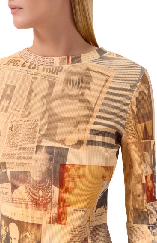 Хлопковое платье Jean Paul Gaultier 26/01-W-DR104/J026P Бежевый  26/01-W-DR104/J026P Фото 4