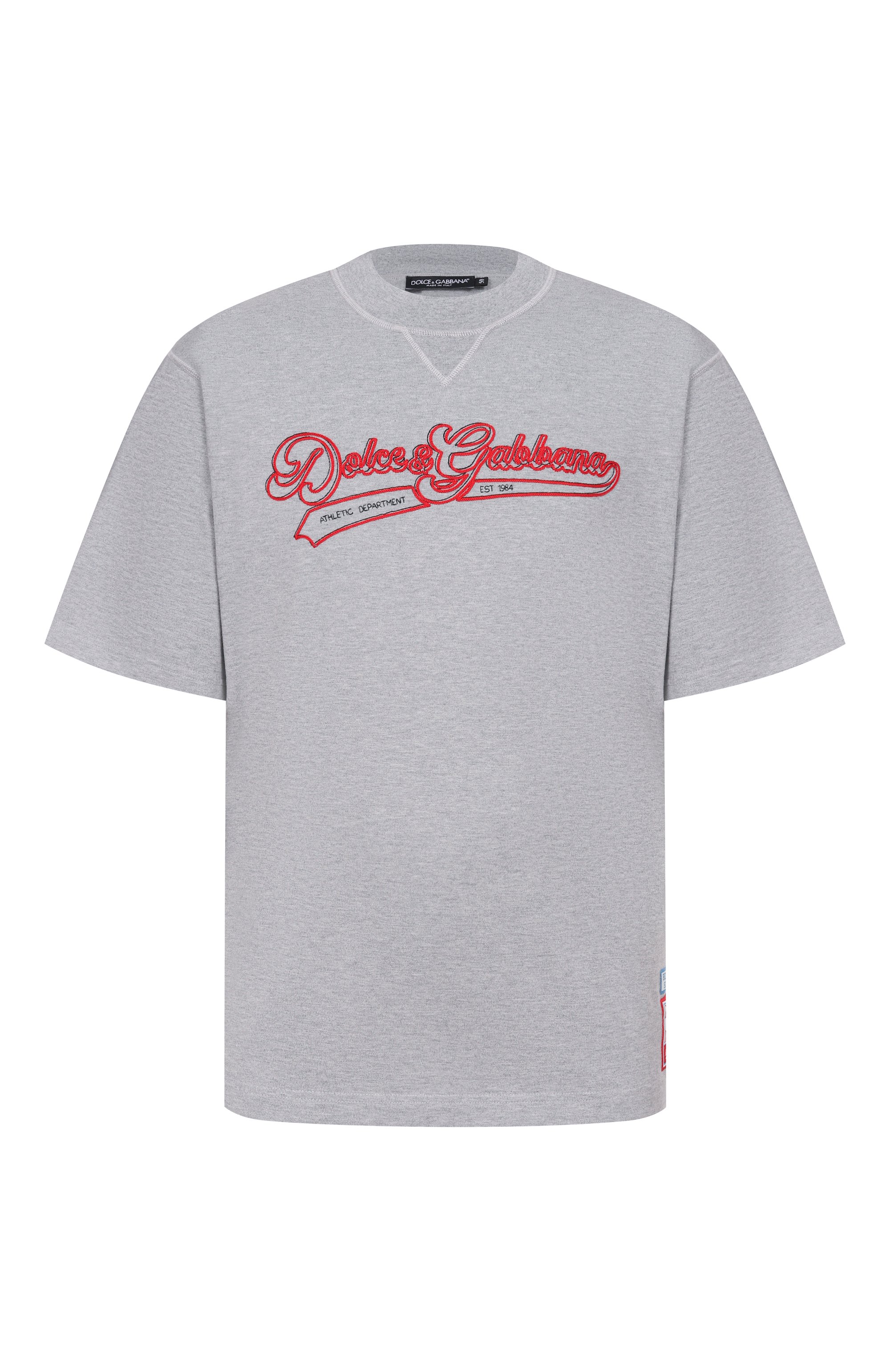 Хлопковая футболка DOLCE & GABBANA серого цвета по цене 85850 руб., арт. G8T06Z/G7P0N, фото 1 Хлопковая футболка DOLCE & GABBANA, арт. G8T06Z/G7P0N, фото 1