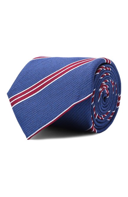 Мужской шелковый галстук CORNELIANI синего цвета, арт. 25U302-2520324 | Фото 1 (Нос: Не проставлено; Материал сплава: Проставлено; Материал: Шелк, Текстиль)