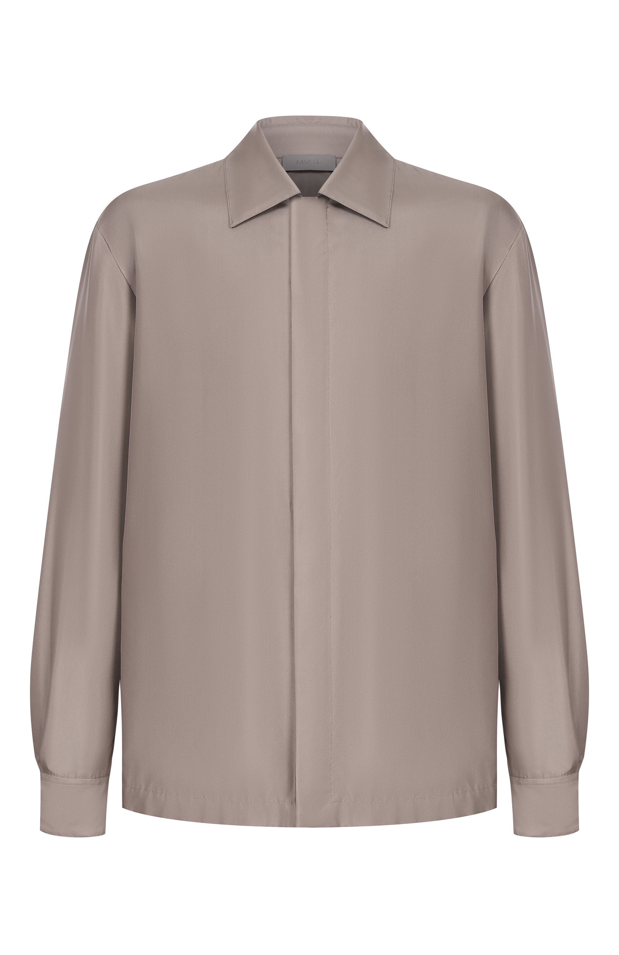 Шелковая куртка-рубашка MVST темно-бежевого цвета по цене 172000 руб., арт. M26.2PM.B007/F020, фото 1 Шелковая куртка-рубашка MVST, арт. M26.2PM.B007/F020, фото 1