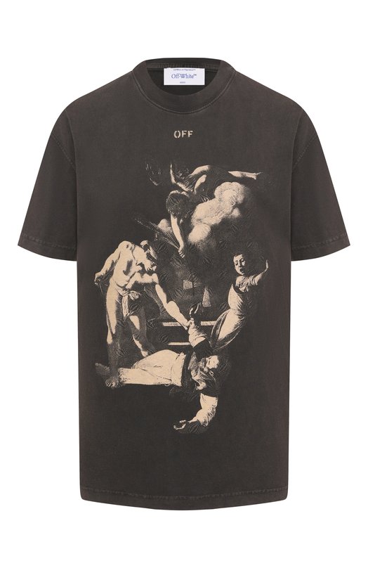 Хлопковая футболка Off-White 0WAA089S25JER00A Серый 0WAA089S25JER00A