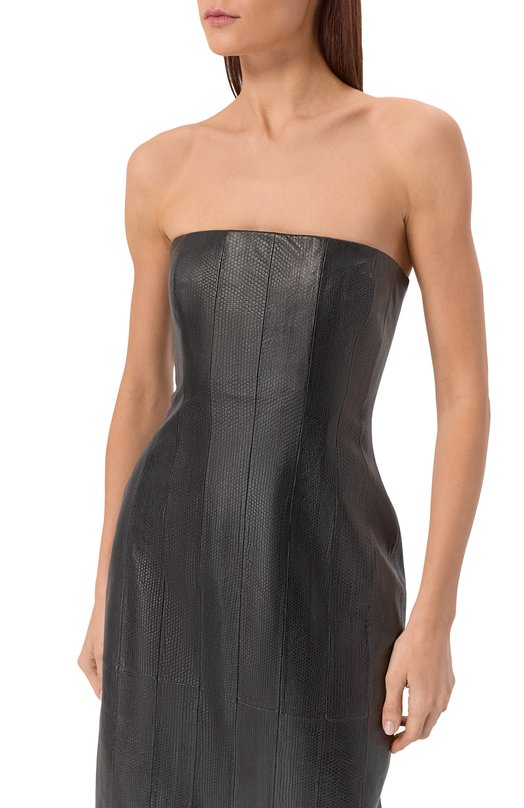 Платье из кожи змеи Louve 25-07-01-02-21-17-01 Чёрный  25-07-01-02-21-17-01 Фото 4