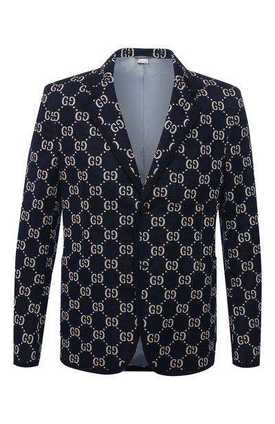 Однобортный хлопковый пиджак с принтом GUCCI, арт. 521889/Z372F, фото 1