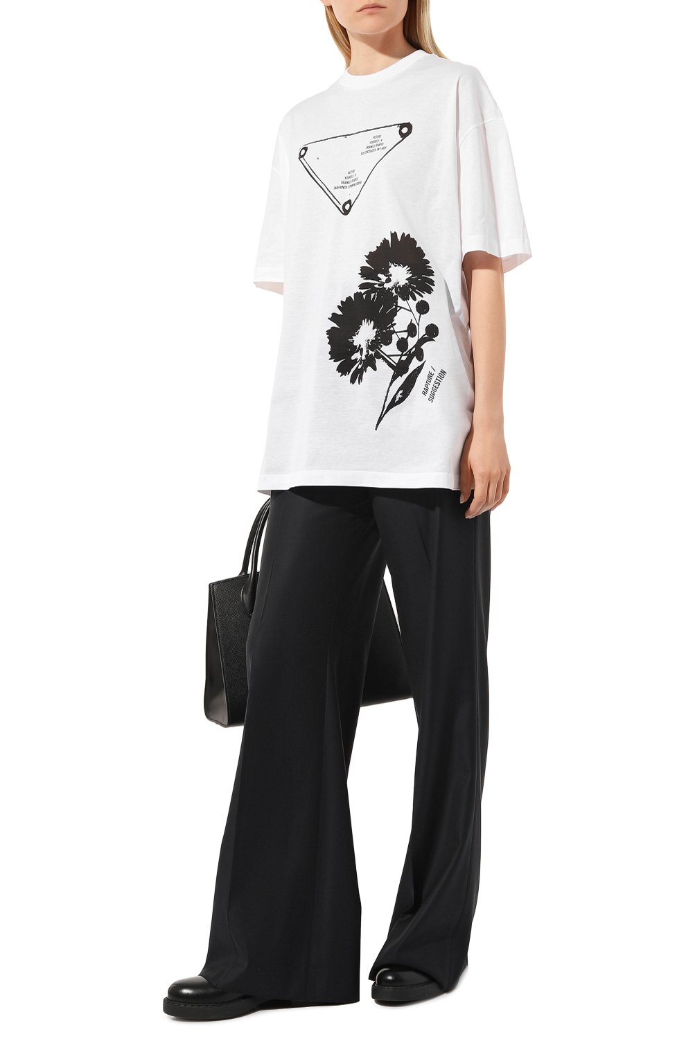 Хлопковая футболка PRADA, арт. 3558A-1YVF-F0009-211, фото 2