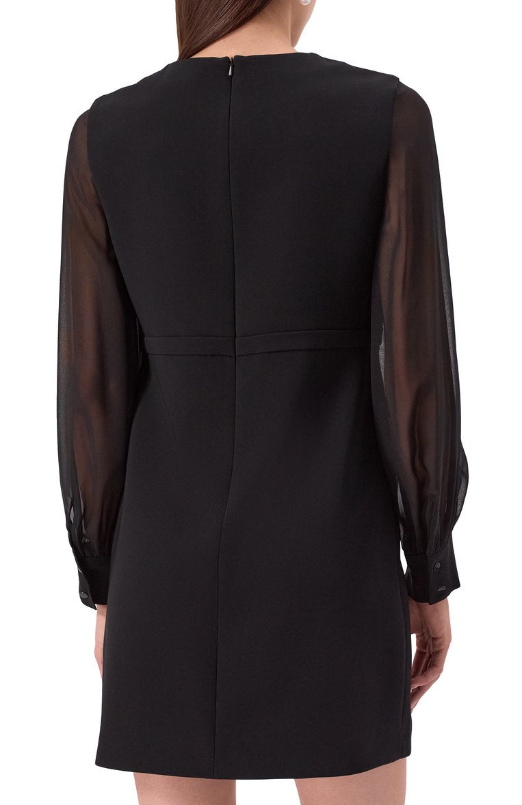 Женское платье MAX MARA STUDIO черного цвета, арт. RITM0 | Фото 4 (Длина Ж (юбки, платья, шорты): Мини; Рукава: Длинные; Материал внешний: Синтетический материал; Женское Кросс-КТ: Платье-одежда; Стили: Кэжуэл; Случай: Повседневный; Автоматизация состава: Проставлено; Автоматизация ТО: Проставлено)