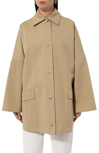 Хлопковая куртка TOTEME бежевого цвета по цене 69950 руб., арт. 241-WR01050-FB0103, фото 3 Хлопковая куртка TOTEME, арт. 241-WR01050-FB0103, фото 3