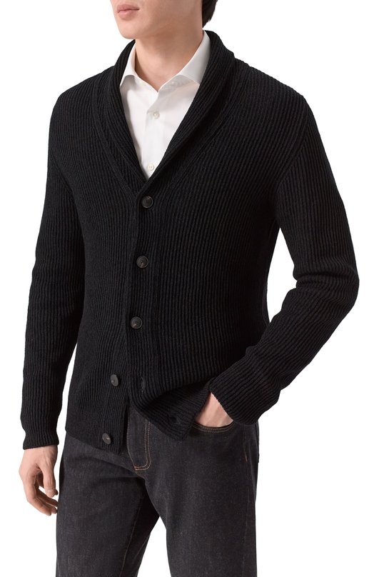 Хлопковый кардиган Gran Sasso 23138/22119 Чёрный  23138/22119 Фото 3