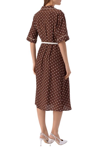 Шелковое платье P.A.R.O.S.H. коричневого цвета по цене 119500 руб., арт. D726095Z/SBILL0, фото 3 Шелковое платье P.A.R.O.S.H., арт. D726095Z/SBILL0, фото 3