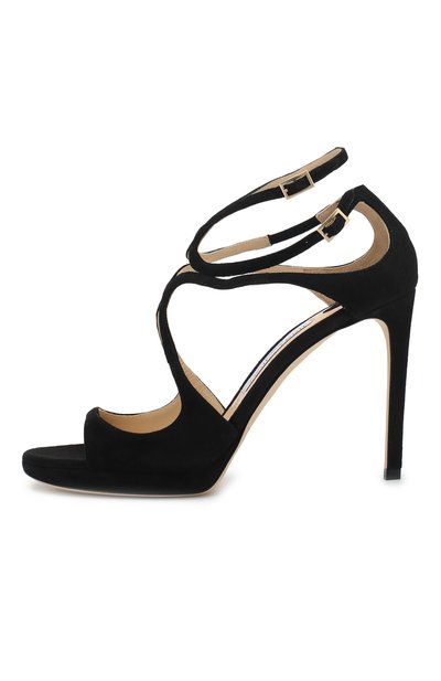 Замшевые босоножки lance JIMMY CHOO черного цвета по цене 84550 руб., арт. LANCE/PF 100/SUE, фото 3 Замшевые босоножки lance JIMMY CHOO, арт. LANCE/PF 100/SUE, фото 3