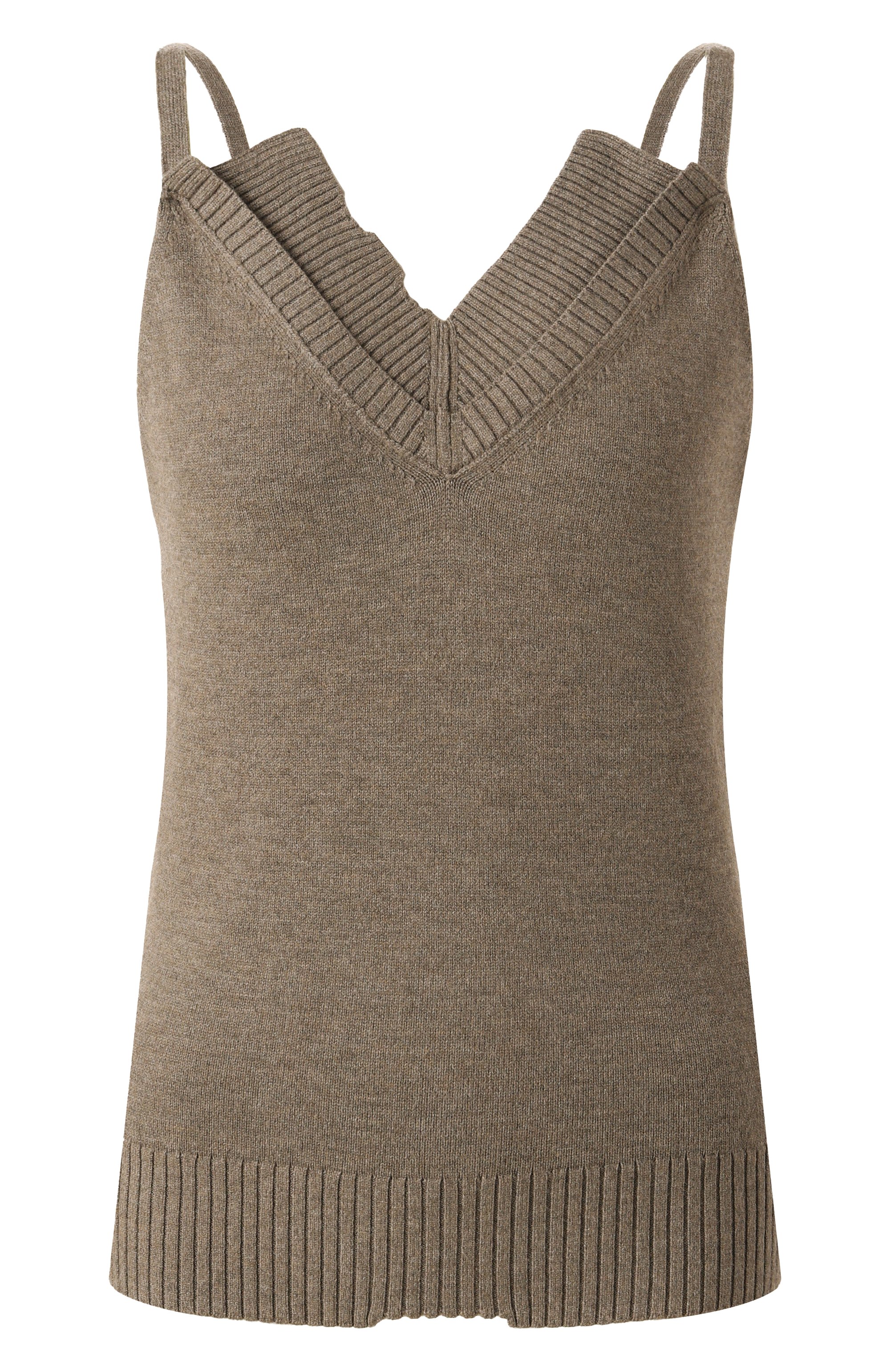 Топ из вискозы YUZEFI светло-коричневого цвета по цене 31950 руб., арт. YUZRS25-RW-KN27-44, фото 1 Топ из вискозы YUZEFI, арт. YUZRS25-RW-KN27-44, фото 1