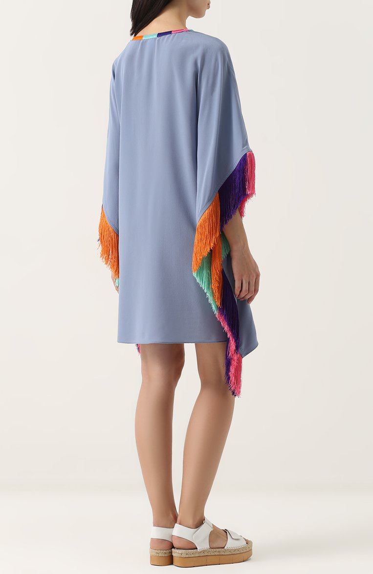 Шелковая туника с контрастной бахромой LAZUL, арт. MARL0W TUNIC/C0L0MBE, фото 1