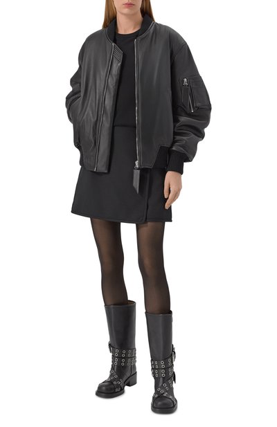 Кожаные сапоги buckle belt 50 MACH & MACH черного цвета по цене 158500 руб., арт. FW25-S0977-50-VCL-BLK, фото 3 Кожаные сапоги buckle belt 50 MACH & MACH, арт. FW25-S0977-50-VCL-BLK, фото 3