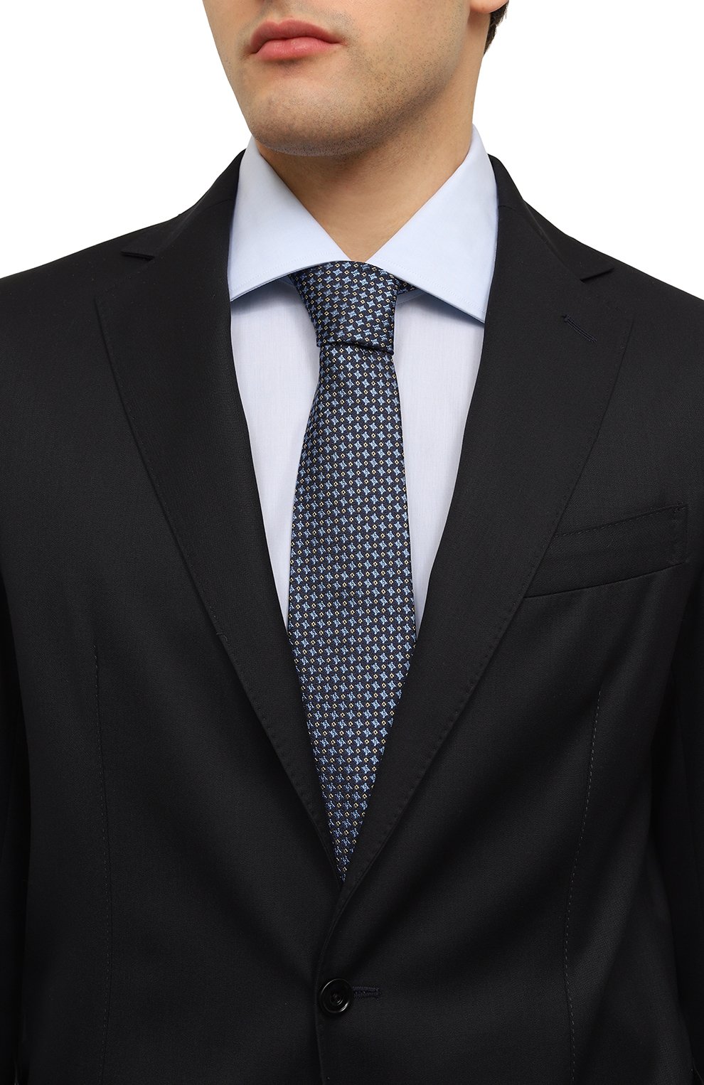 Шелковый галстук KITON синего цвета по цене 28050 руб., арт. UCRVKLC02I54, фото 2 Шелковый галстук KITON, арт. UCRVKLC02I54, фото 2