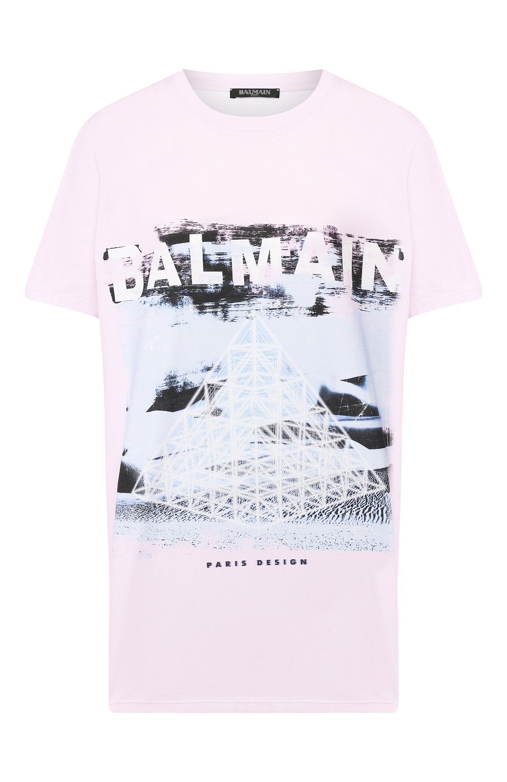 Хлопковая футболка BALMAIN светло-розового цвета по цене 42050 руб., арт. RF01590/I133, фото 1 Хлопковая футболка BALMAIN, арт. RF01590/I133, фото 1
