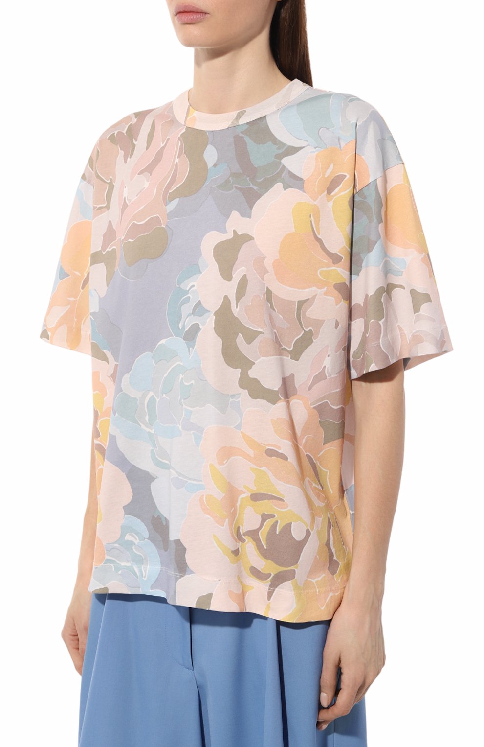 Хлопковая футболка DRIES VAN NOTEN разноцветного цвета по цене 44250 руб., арт. 231-011166-6624, фото 3 Хлопковая футболка DRIES VAN NOTEN, арт. 231-011166-6624, фото 3