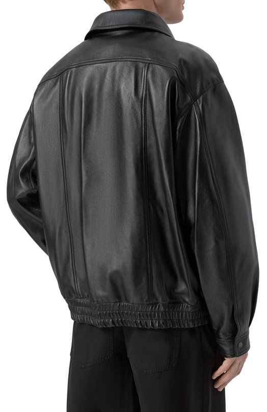 Кожаный бомбер Saint Laurent 840864/YCIJ2 Чёрный  840864/YCIJ2 Фото 4