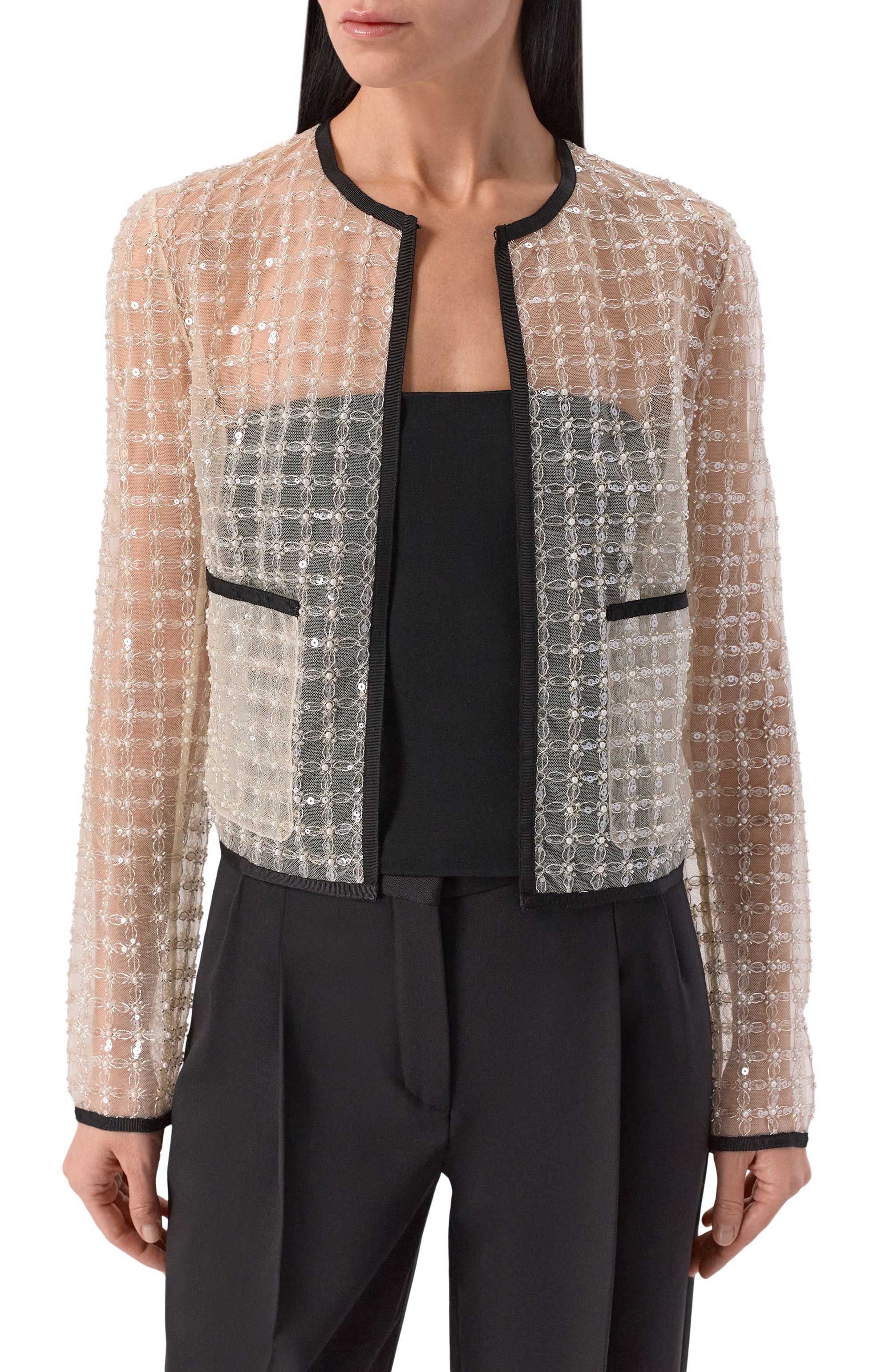 Жакет с отделкой пайетками и бисером ELIE SAAB, арт. J0205NR26/TU023, фото 3