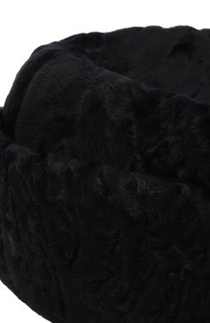 Женская пилотка лувия из каракульчи FURLAND темно-синего цвета, арт. 0240803810118200000 | Фото 4 (Материал сплава: Проставлено; Нос: Не проставлено; Материал: Натуральный мех)