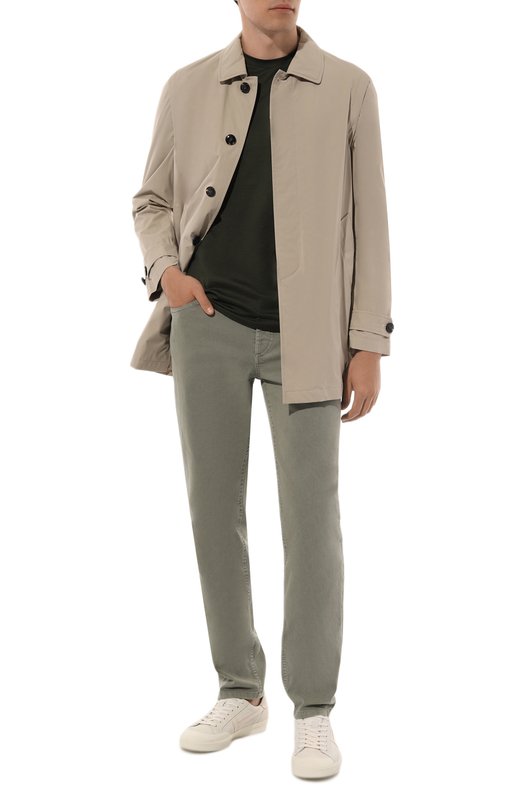 Футболка из шелка и хлопка Giorgio Armani 3KSM77/SJZHZ Хаки  3KSM77/SJZHZ Фото 2