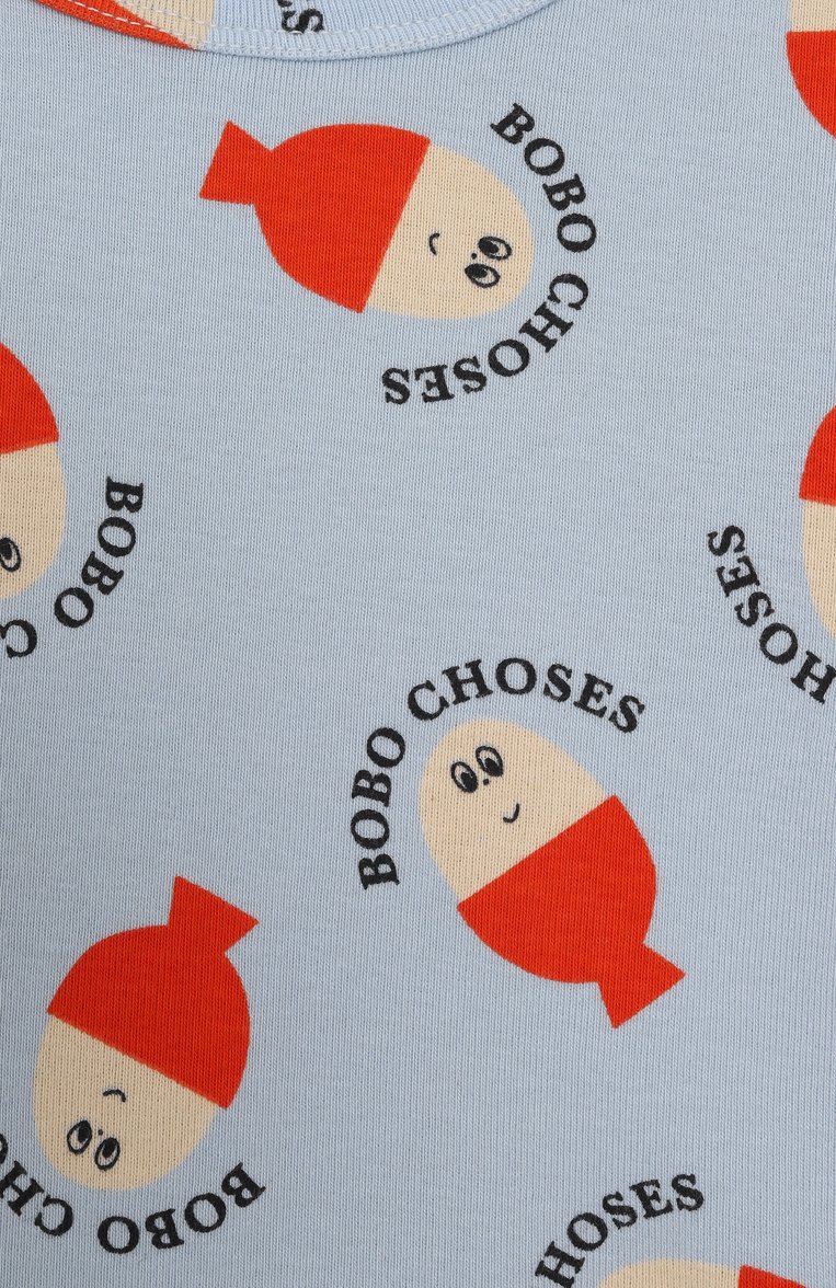 Детское хлопковое боди BOBO CHOSES светло-голубого цвета, арт. B125AB004 | Фото 3 (Материал внешний: Хлопок; Нос: Не проставлено; Ростовка одежда: 12 мес | 80 см, 18 мес | 86 см, 24 мес | 92 см)