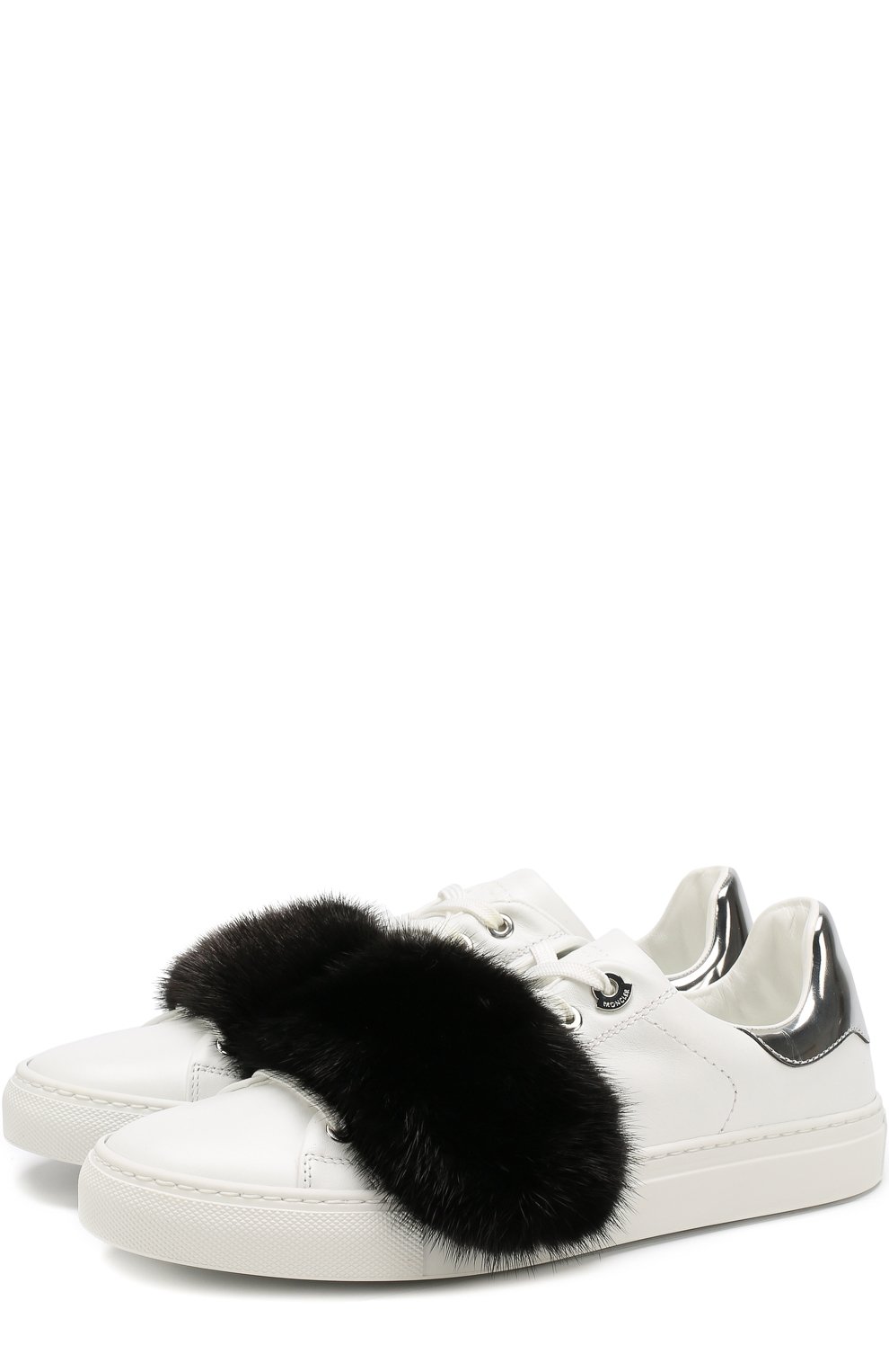 Кожаные кеды с отделкой из меха норки MONCLER, арт. D1-09A-20377-00-019KE, фото 1