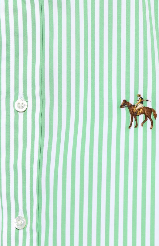 Хлопковая сорочка с воротником button down Ralph Lauren Зелёный, фото 5