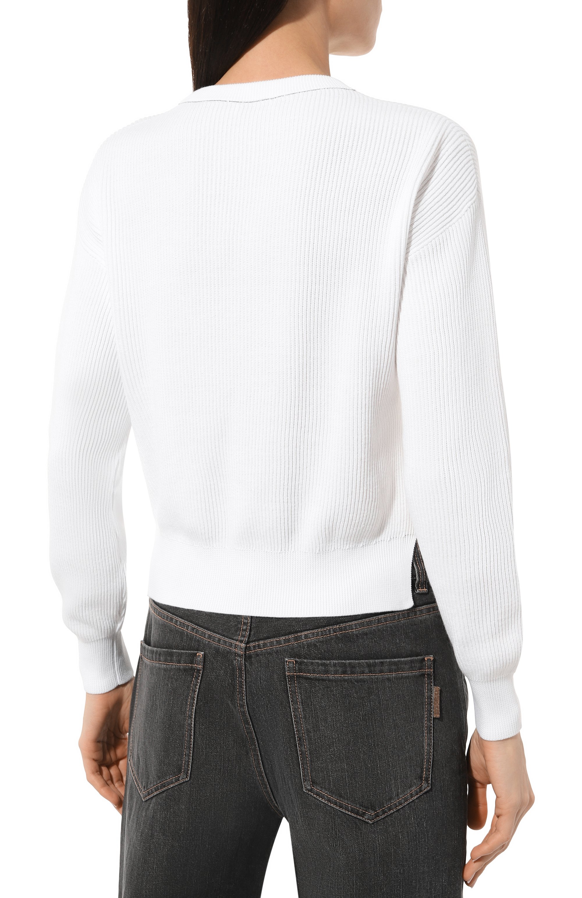 Хлопковый пуловер BRUNELLO CUCINELLI, арт. M1919B1299, фото 4