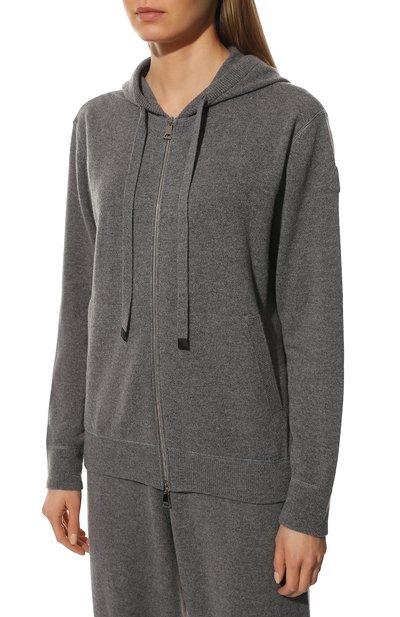 Кардиган из шерсти и кашемира MONCLER серого цвета по цене 85750 руб., арт. H1-093-9B000-19-M1550, фото 3 Кардиган из шерсти и кашемира MONCLER, арт. H1-093-9B000-19-M1550, фото 3
