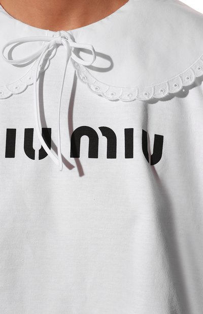 Хлопковая футболка MIU MIU, арт. MJN350-10OM-F0009, фото 5