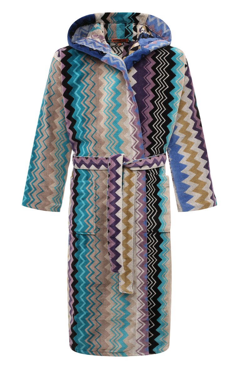 Женский хлопковый халат MISSONIHOME разноцветного цвета, арт. 1G3AC99708/170 | Фото 1 (Материал внешний: Хлопок; Нос: Не проставлено)