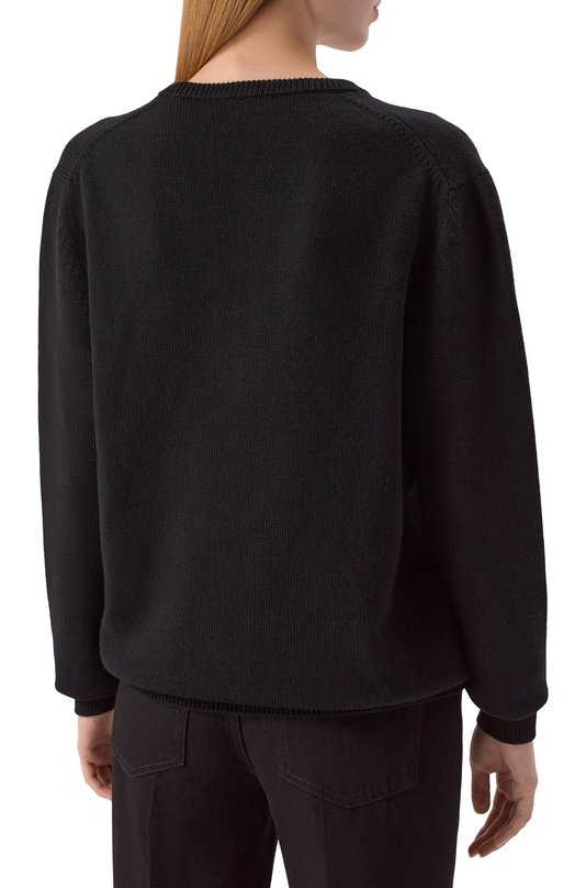 Шерстяной пуловер Dolce & Gabbana FXY19Z/JCVXN Чёрный  FXY19Z/JCVXN Фото 4
