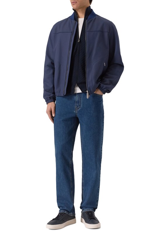 Кожаный бомбер Stefano Ricci MDJ5200330/7401 Синий  MDJ5200330/7401 Фото 2