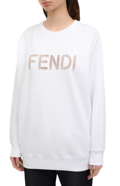 Хлопковый свитшот FENDI белого цвета по цене 94550 руб., арт. FS7248 AFLC, фото 3 Хлопковый свитшот FENDI, арт. FS7248 AFLC, фото 3