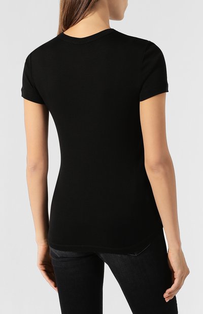 Шелковая футболка HELMUT LANG черного цвета по цене 18250 руб., арт. K01HW503, фото 4 Шелковая футболка HELMUT LANG, арт. K01HW503, фото 4