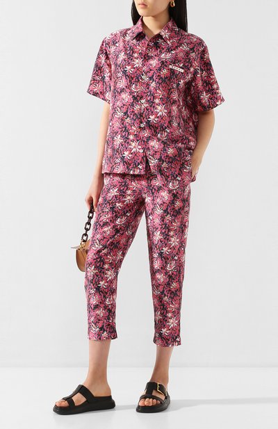 Шелковая рубашка MARNI фиолетового цвета по цене 71500 руб., арт. CAMAW49X00/TSF36, фото 2 Шелковая рубашка MARNI, арт. CAMAW49X00/TSF36, фото 2