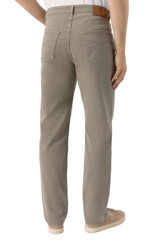 Джинсы Traditional Fit Brunello Cucinelli M277UD3210 Хаки  M277UD3210 Фото 4
