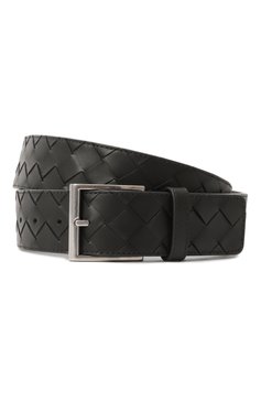 Мужской кожаный ремень BOTTEGA VENETA черного цвета, арт. 629844/V3US3 | Фото 1 (Материал сплава: Проставлено; Материал: Натуральная кожа; Нос: Не проставлено; Случай: Повседневный)