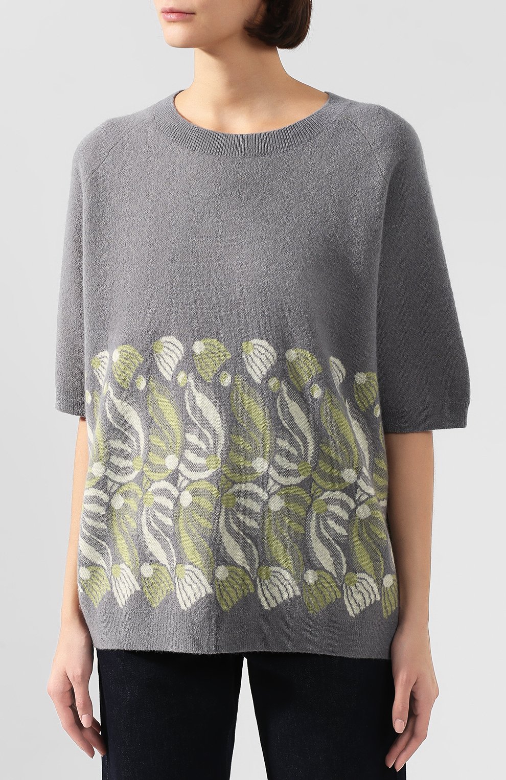 Шерстяной топ DRIES VAN NOTEN серого цвета по цене 49600 руб., арт. 192-11260-8723, фото 3 Шерстяной топ DRIES VAN NOTEN, арт. 192-11260-8723, фото 3