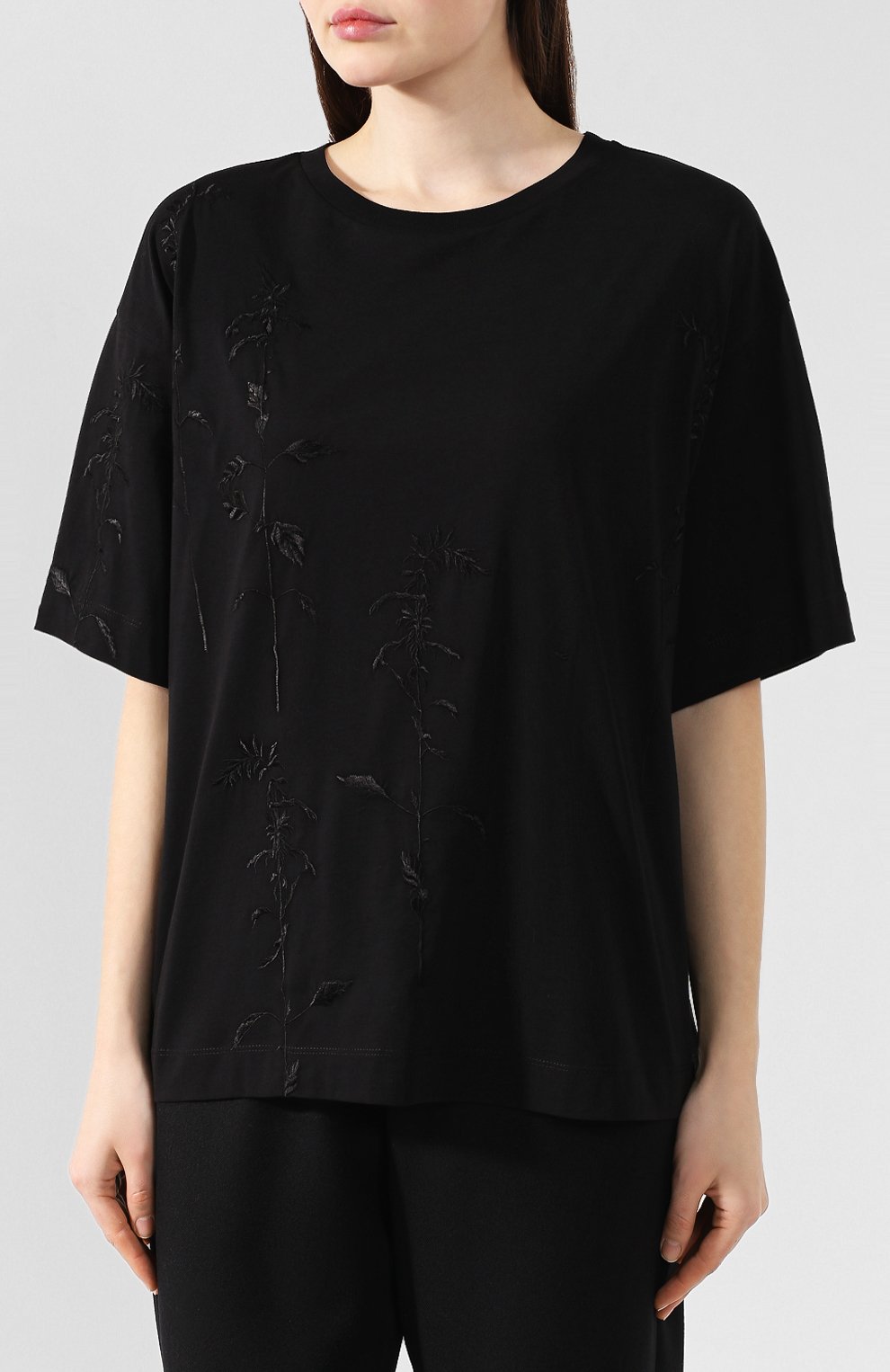 Хлопковая футболка DRIES VAN NOTEN черного цвета по цене 22900 руб., арт. 192-11179-8611, фото 3 Хлопковая футболка DRIES VAN NOTEN, арт. 192-11179-8611, фото 3