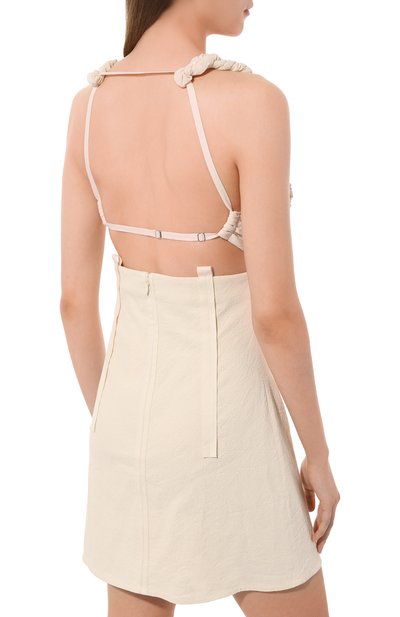 Платье из хлопка и вискозы JACQUEMUS, арт. 22H223DR027/1062OFFWHITE, фото 4