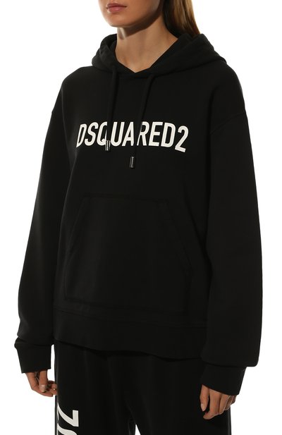 Хлопковое худи DSQUARED2 черного цвета по цене 25450 руб., арт. S75GU0429/S25539, фото 3 Хлопковое худи DSQUARED2, арт. S75GU0429/S25539, фото 3