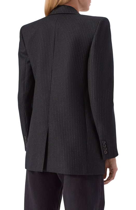 Шерстяной жакет Saint Laurent 758058/Y2F40 Чёрный  758058/Y2F40 Фото 4