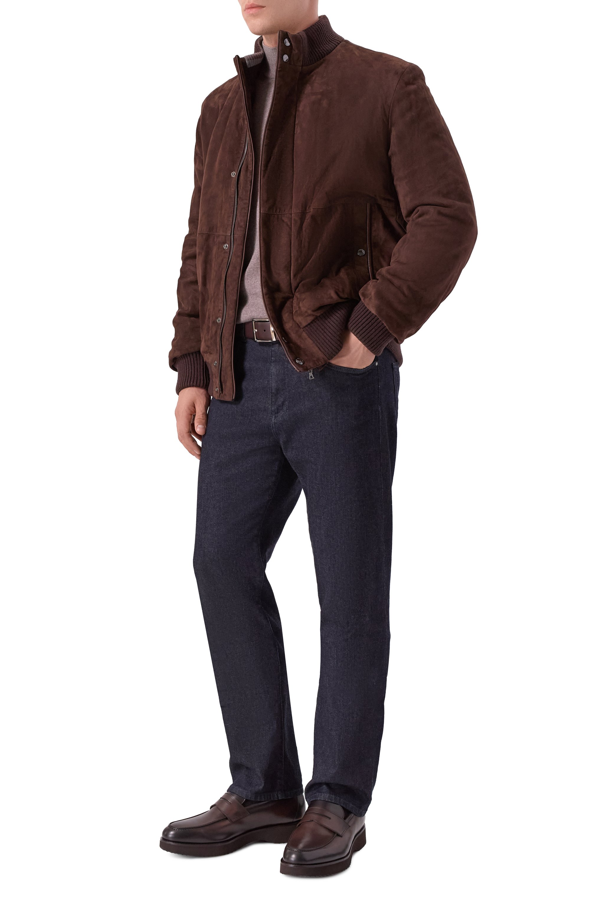 Кожаные пенни-лоферы DOUCAL'S темно-коричневого цвета по цене 59950 руб., арт. DU2483DAK0UM159T, фото 2 Кожаные пенни-лоферы DOUCAL'S, арт. DU2483DAK0UM159T, фото 2