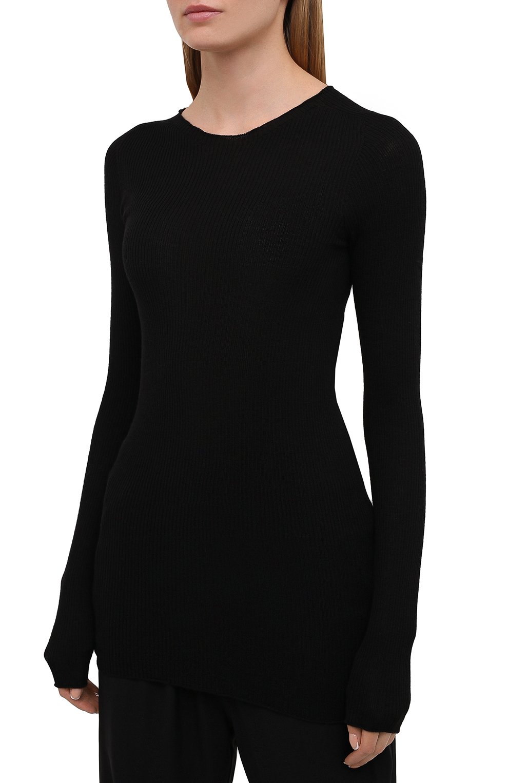 Шерстяной пуловер RICK OWENS черного цвета по цене 49900 руб., арт. RP21S3621/RIBM, фото 3 Шерстяной пуловер RICK OWENS, арт. RP21S3621/RIBM, фото 3