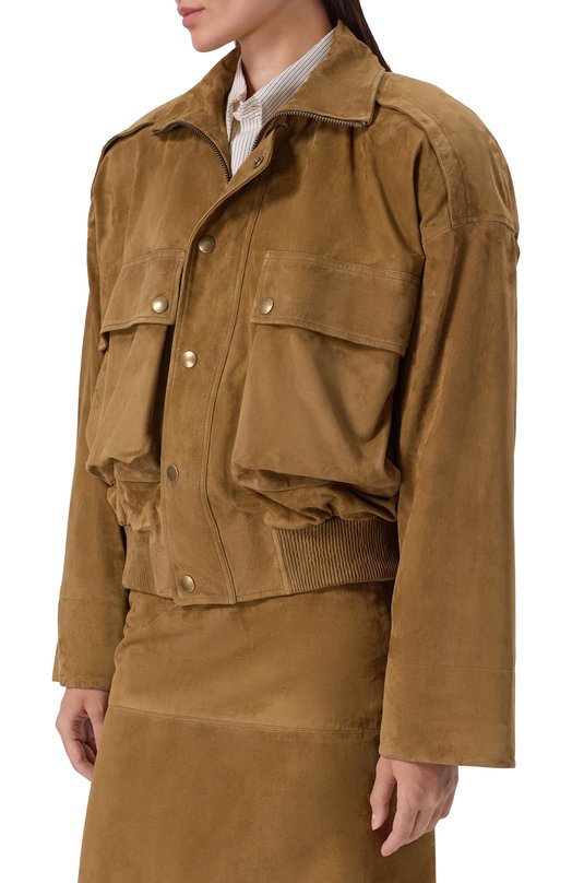 Замшевый бомбер Petar Petrov S25LJ8 Коричневый  S25LJ8 Фото 3