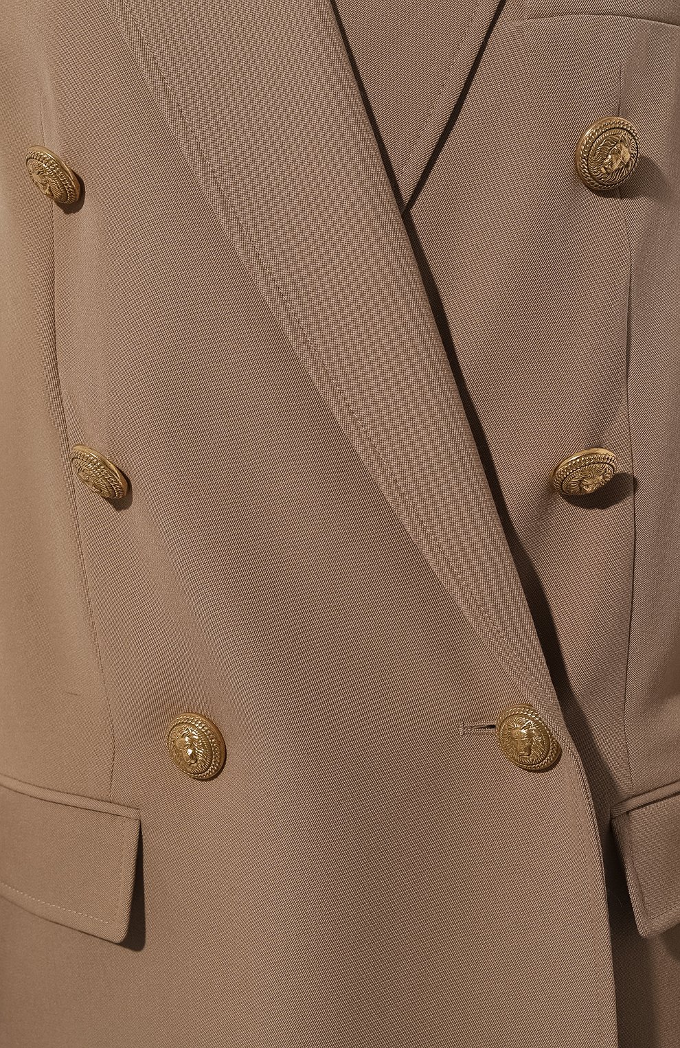 Шерстяное пальто BALMAIN бежевого цвета по цене 364000 руб., арт. AF1UD005WB05, фото 5 Шерстяное пальто BALMAIN, арт. AF1UD005WB05, фото 5