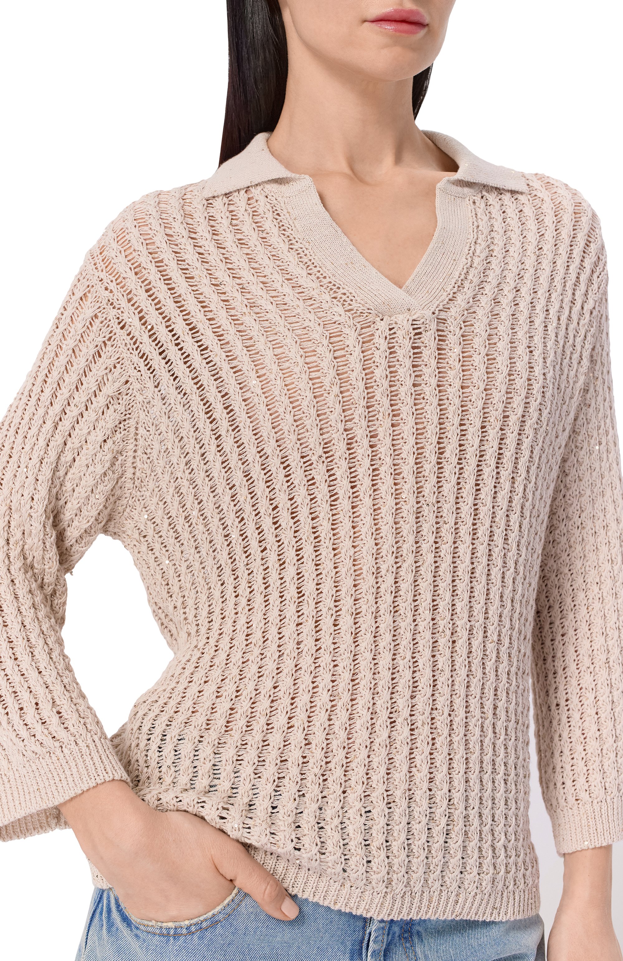 Поло изо льна и вискозы ANTONELLI FIRENZE, арт. 41770Q/40809, фото 5